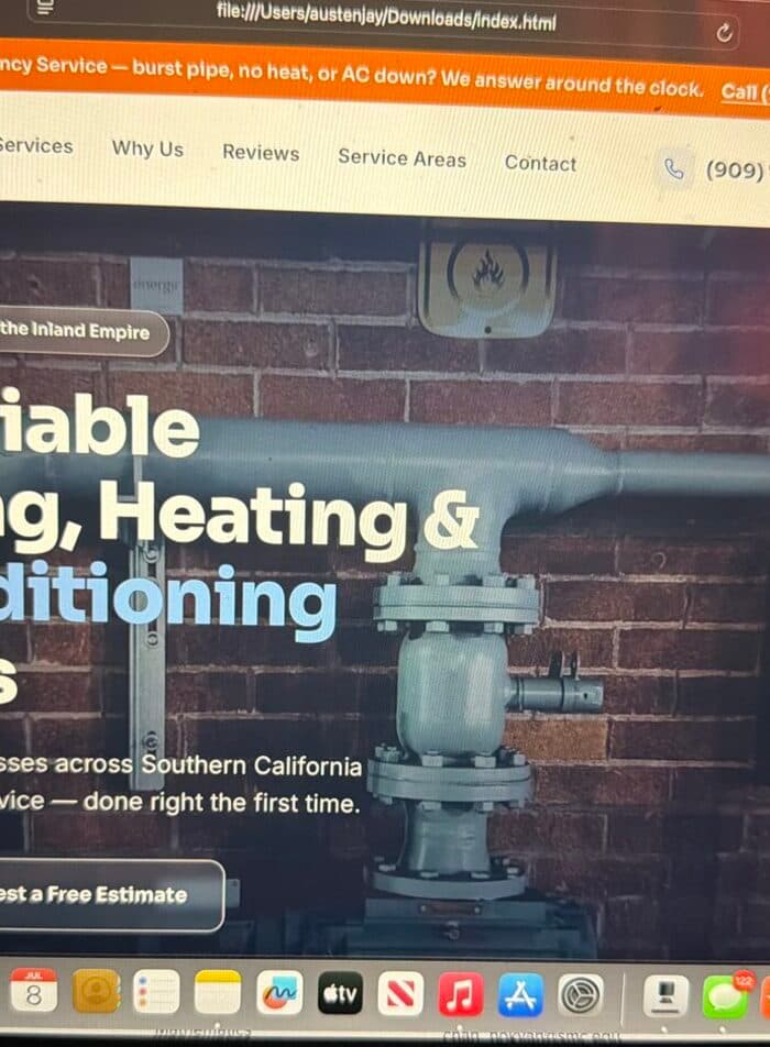 Cal West Plumbing mobile view